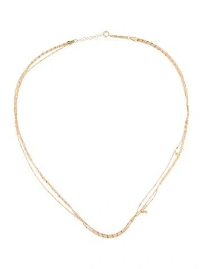 Pre-owned Zoë Chicco 14k Diamond Mixed Triple Strand Tube Bar Chain Necklace, 17" In Multicolor
