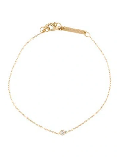 Pre-owned Zoë Chicco 14k Diamond Single Bezel Station Bracelet, 8" In Multi