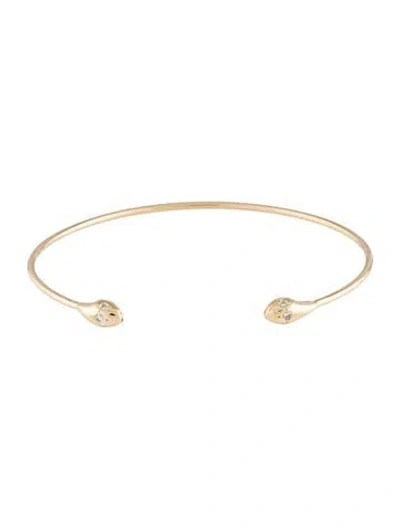 Pre-owned Zoë Chicco 14k Diamond Snake Cuff Bracelet, 6.5" In Multi