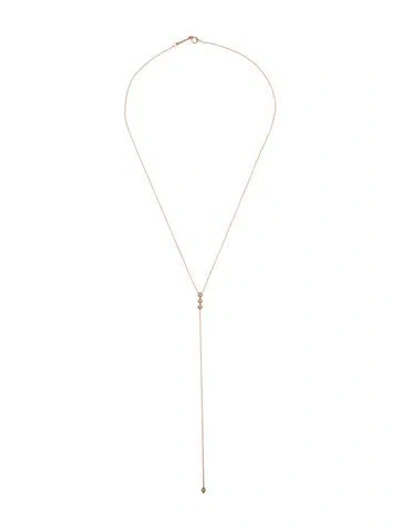 Pre-owned Zoë Chicco 14k Diamond Triangle Lavalier Necklace, 18" In Multi
