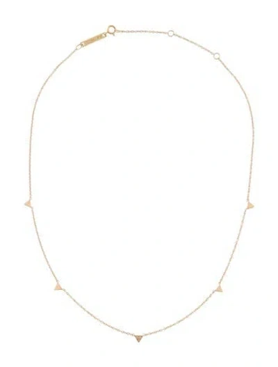Pre-owned Zoë Chicco 14k Diamond Triangles Station Necklace, 16" In Multi