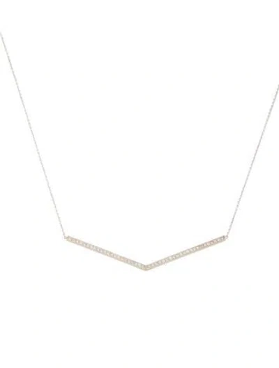 Pre-owned Zoë Chicco 14k Diamond Wide V Pendant Necklace, 16" In Multicolor
