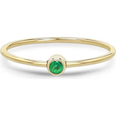 Zoë Chicco 14k Gold Bezel Birthstone Stacking Ring