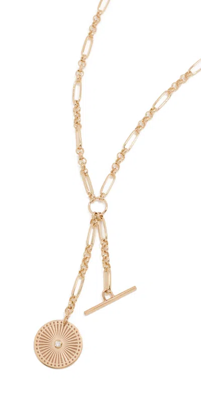 Zoë Chicco 14k Gold Bezel Diamonds Lariat Necklace Yellow Gold