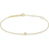 Zoë Chicco 14k Gold Bezel Gemstone Pendant Bracelet In Brown