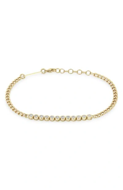 Zoë Chicco 14k Gold Curb Chain Diamond Tennis Bracelet