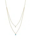 Zoë Chicco Women's 14k Yellow Gold, Turquoise & 0.03 Tcw Diamond Double-layered Necklace In Blue/gold
