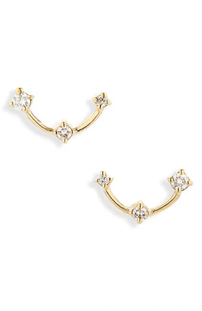 Zoë Chicco 14k Gold Diamond Curved Stud Earrings