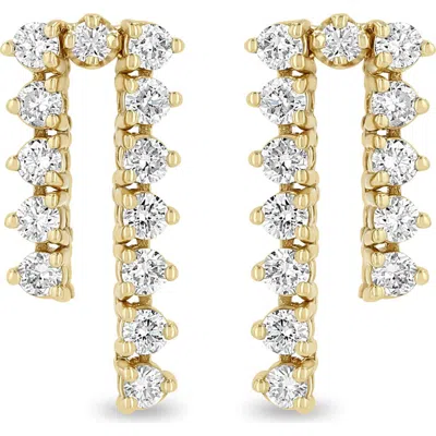 Zoë Chicco 14k Gold Diamond Tennis Drop Earrings In Neutral