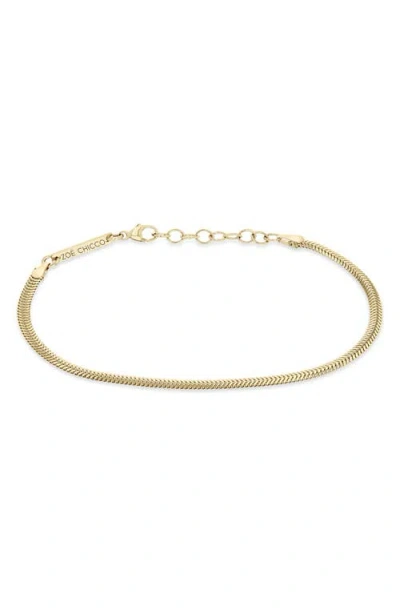 Zoë Chicco 14k Gold Flat Snake Chain Bracelet In Orange