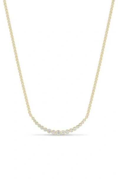 Zoë Chicco 14k Gold Graduated Bezel Diamond Necklace