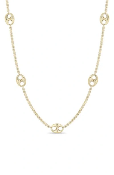 Zoë Chicco 14k Gold Mariner Station Necklace