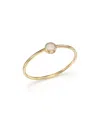 Zoë Chicco 14k Gold Thin Ring With A Bezel Set Round Opal In Gold