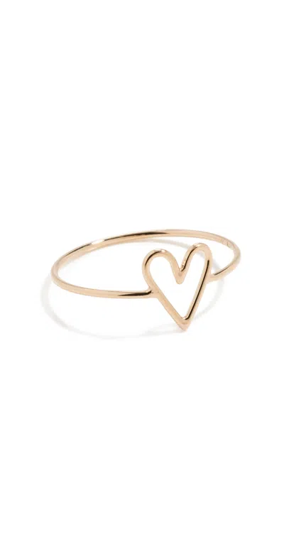 Zoë Chicco 14k Gold Tiny Open Heart Vertical Ring 14k Yellow Gold