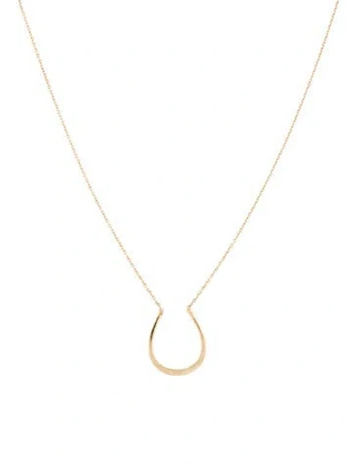 Pre-owned Zoë Chicco 14k Horseshoe Pendant Necklace, 17" In Multi