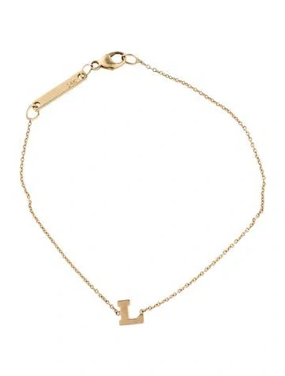 Pre-owned Zoë Chicco 14k 'l' Station Bracelet, 6.25" In Multi