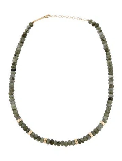 Pre-owned Zoë Chicco 14k Labradorite Bead Necklace, 18" In Multi