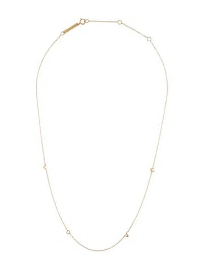 Pre-owned Zoë Chicco 14k 'love' Station Necklace, 18" In Multi