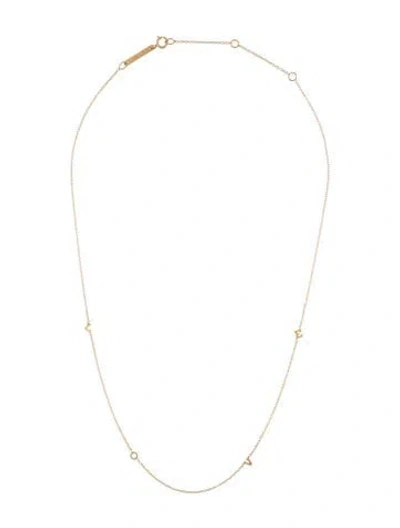 Pre-owned Zoë Chicco 14k 'love' Station Necklace, 18" In Multicolor