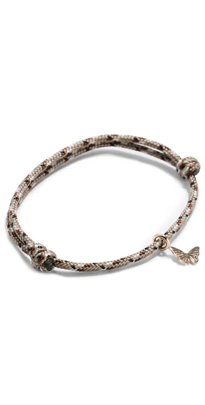Zoë Chicco 14k Midi Butterfly Paracord Bracelet Brown