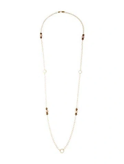 Pre-owned Zoë Chicco 14k Pearl Station Necklace, 36", 36" In Multi