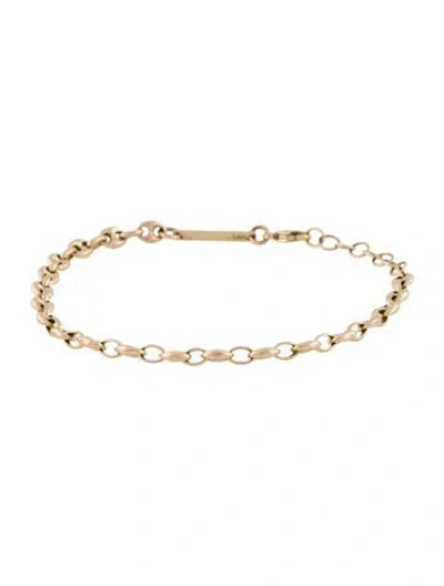 Pre-owned Zoë Chicco 14k Small Puffed Mariner Chain Bracelet, 6.75" In Multicolor