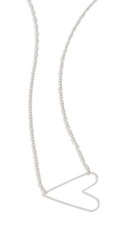 Zoë Chicco 14k White Gold Tiny Anchored Heart Necklace 14k White Gold