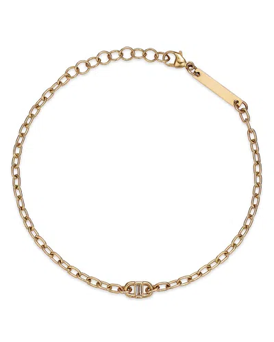 Zoë Chicco 14k Yellow Gold Baguette Diamonds Diamond Baguette Oval Link Bracelet, 0.06 Ct. T. W.