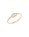 Zoë Chicco 14k Yellow Gold Baguette Diamonds Diamond Baguette Oval Link Ring, 0.06 Ct. T. W. In Gold