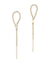 Zoë Chicco 14k Yellow Gold Baguette Diamonds Diamond Solitaire Loop Threader Earrings, 0.12 Ct. T. W. In Gold