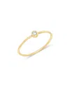 Zoë Chicco 14k Yellow Gold Bezel Diamonds Solitaire Wire Ring In Gold