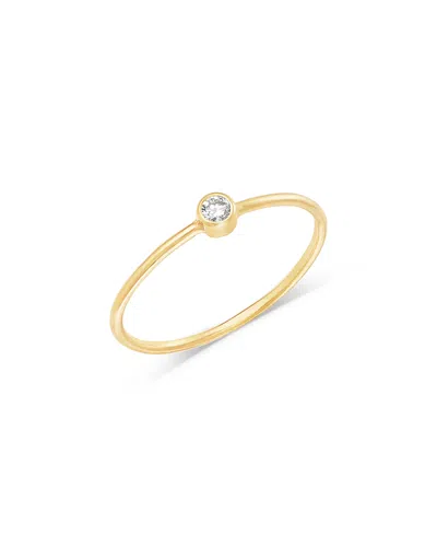 Zoë Chicco 14k Yellow Gold Bezel Diamonds Solitaire Wire Ring