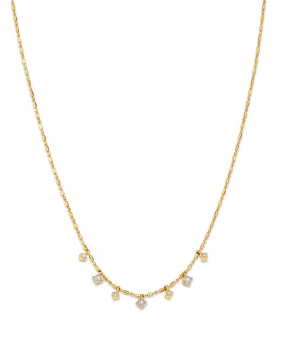 Zoë Chicco 14k Yellow Gold Cultured Freshwater Pearl & Diamond Tube Bar Dangle Necklace, 16