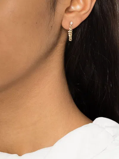 Zoë Chicco 14k Yellow Gold Curb Chain Diamond Earrings