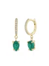 Zoë Chicco 14k Yellow Gold Diamond And Malachite Earrings In Gold
