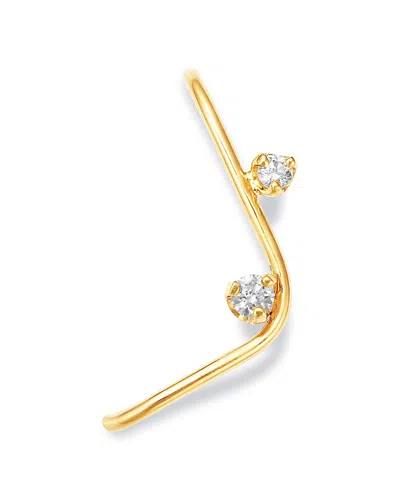 Zoë Chicco 14k Yellow Gold Diamond Angled Single Ear Climber, 0.08 Tcw