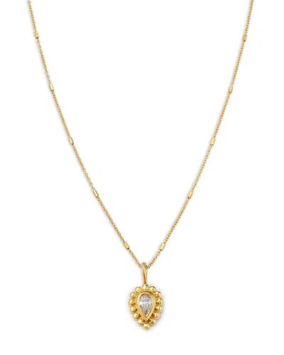 Zoë Chicco 14k Yellow Gold Diamond Bezel Beaded Pendant Necklace, 0.19 Tcw