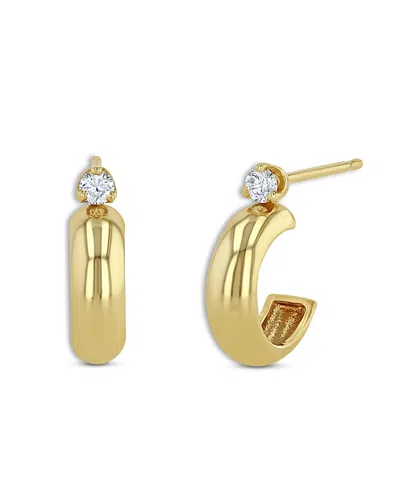 Zoë Chicco 14k Yellow Gold Diamond Huggie Hoop Earrings