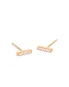 Zoë Chicco 14k Yellow Gold Diamond Pave Bar Stud Earrings In Yellow Gold