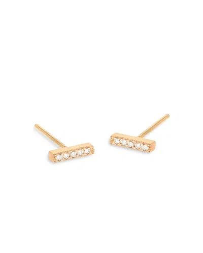 Zoë Chicco 14k Yellow Gold Diamond Pave Bar Stud Earrings
