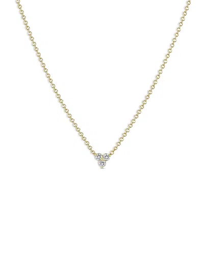 Zoë Chicco 14k Yellow Gold Diamond Triple Cluster Statement Necklace, 14-16