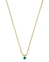 Zoë Chicco 14k Yellow Gold Emerald Gemstones Emerald Solitaire Pendant Necklace, 16 In Green/gold