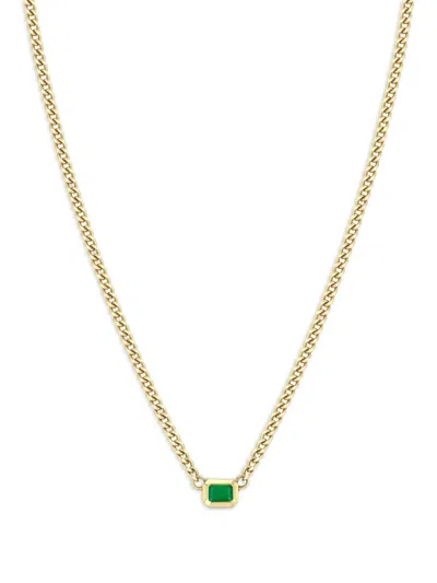 Zoë Chicco 14k Yellow Gold Emerald Necklace