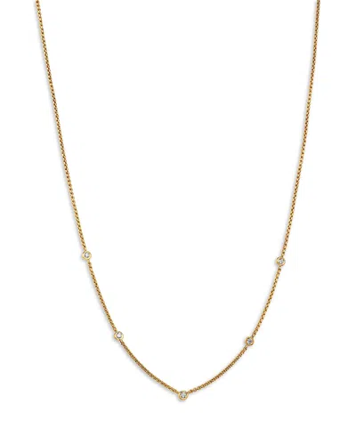Zoë Chicco 14k Yellow Gold Floating Diamonds Bezel Station Necklace, 14-16 In Gray