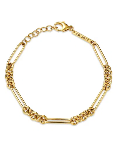 Zoë Chicco 14k Yellow Gold Heavy Metal Mixed Paperclip Rolo Link Chain Bracelet
