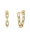 Zoë Chicco 14k Yellow Gold Heavy Metal Oval Link Chain Drop Front To Back Earrings In Gold