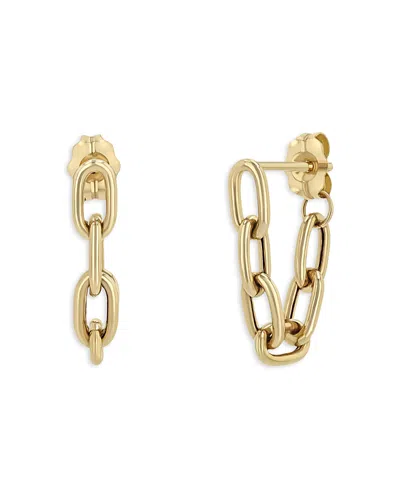 Zoë Chicco 14k Yellow Gold Heavy Metal Oval Link Chain Drop Front To Back Earrings