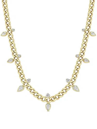 Zoë Chicco 14k Yellow Gold Hollow Diamond Necklace