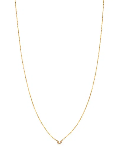 Zoë Chicco 14k Yellow Gold Itty Bitty Butterfly Charm Necklace, 16
