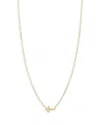Zoë Chicco 14k Yellow Gold Itty Bitty Diamond East West Cross Pendant Necklace, 16 In Yellow Gold